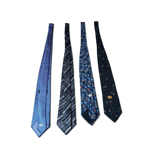 Dunhill Silk Tie Bundle 4 Luxury Designer Neckties 56 Inch Length - Picture 10 of 14